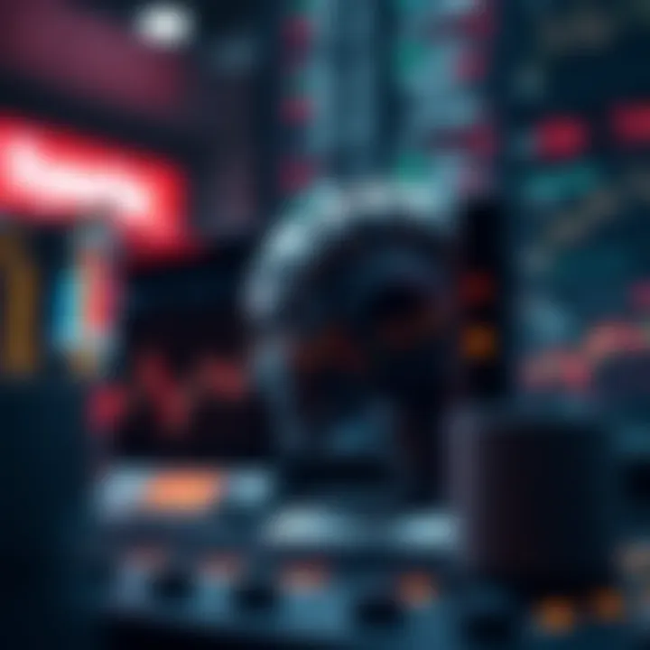 Conceptual image of market data analysis via AI