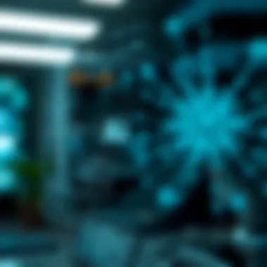 An abstract representation of artificial intelligence translating text