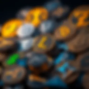 Diverse Altcoin Logos Visualization of various altcoin logos