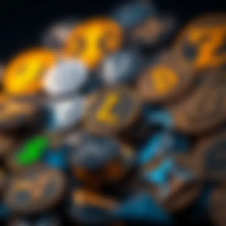 Diverse Altcoin Logos Visualization of various altcoin logos