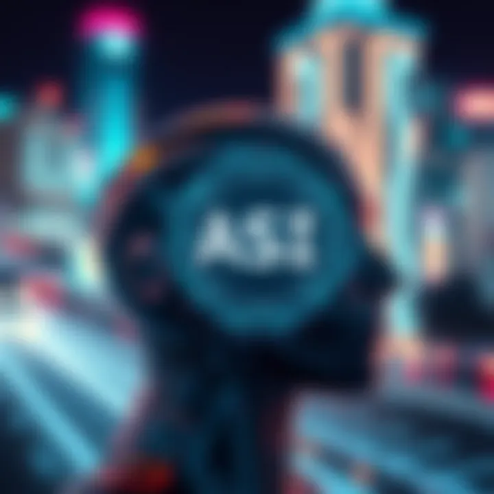 Conceptual representation of ASI intelligence in a digital landscape