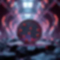 A digital representation of Berry Coin in a futuristic environment