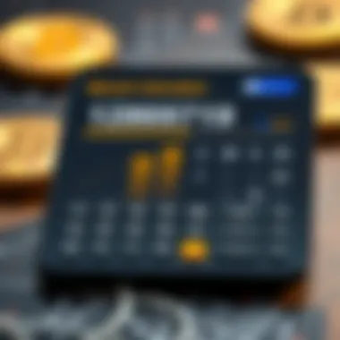 Graphical interface of a Bitcoin calculator