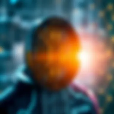 Visual representation of blockchain technology and its secure data structure