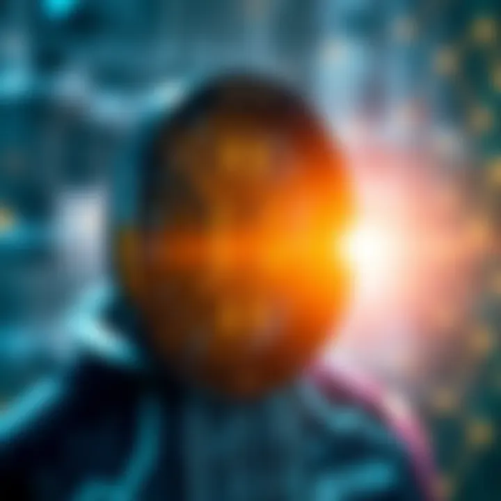 Visual representation of blockchain technology and its secure data structure