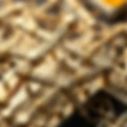 An intricate depiction of a blockchain structure
