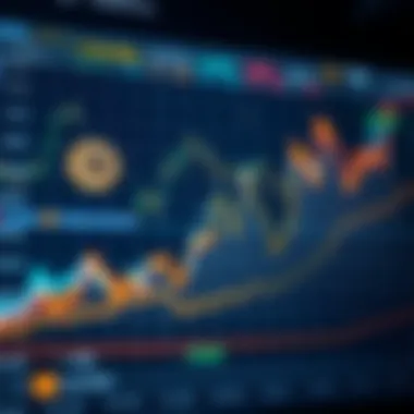 Analytics graph depicting cryptocurrency market trends