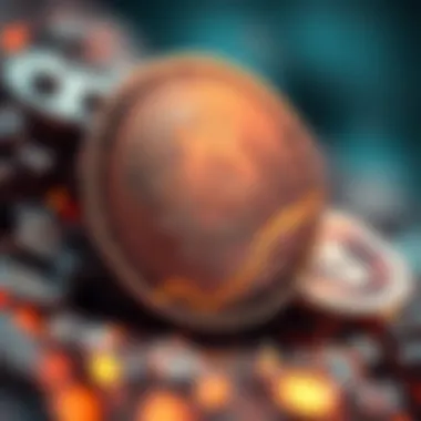 Abstract visualization of cryptocurrency evolution alongside ASI