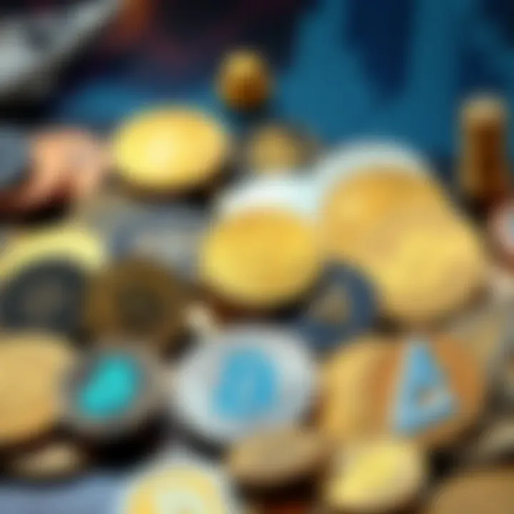 A diverse array of cryptocurrencies represented in visual format