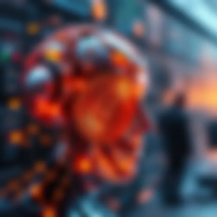 Conceptual image of AI integrating with digital currencies