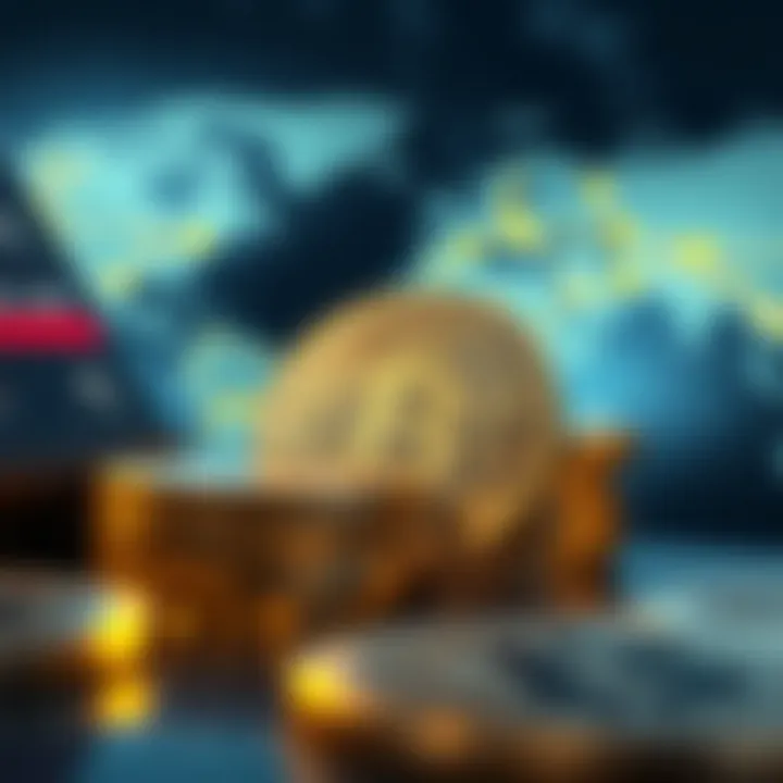 A conceptual illustration of digital currencies impacting global finance