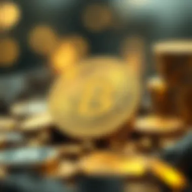 Conceptual representation of digital gold as a cryptocurrency