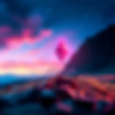 Artistic interpretation of the Ethereum logo in a vibrant digital landscape