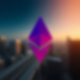 Symbolic representation of Ethereum logo showcasing its geometric design