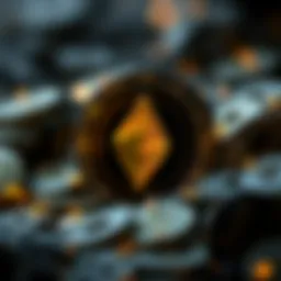 Ethereum logo with blockchain elements