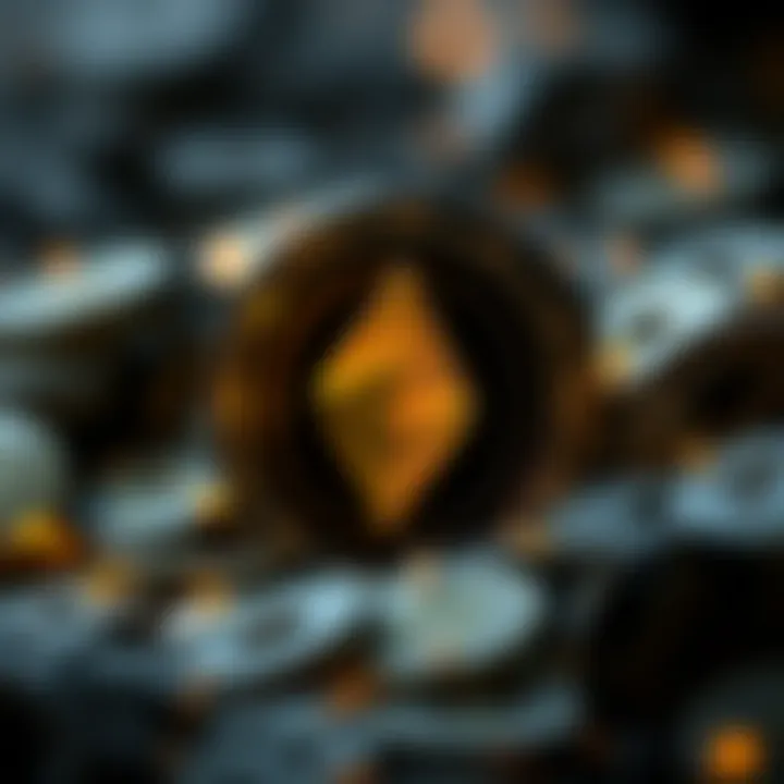 Ethereum logo with blockchain elements