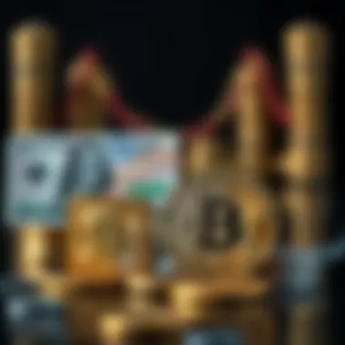 Visual comparison between fiat currency and cryptocurrency