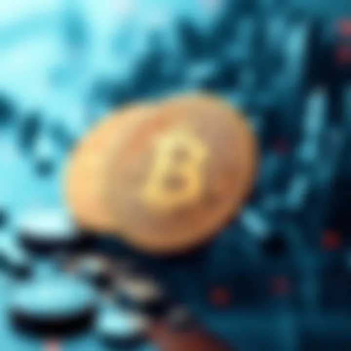 Futuristic depiction of cryptocurrency transactions