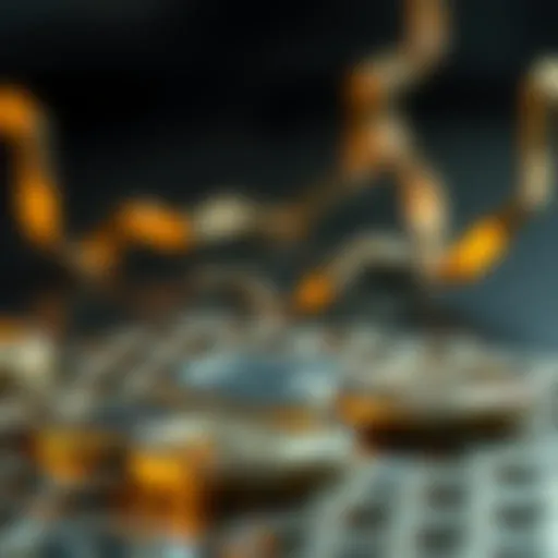 A detailed visual representation of blockchain technology and hard forks