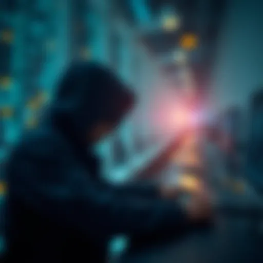 Illustration of a man-in-the-middle attack scenario showcasing data interception