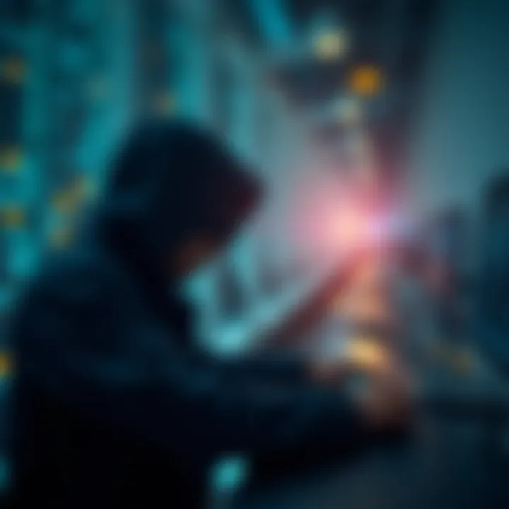 Illustration of a man-in-the-middle attack scenario showcasing data interception