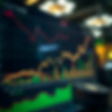 Graph depicting market trends in cryptocurrencies