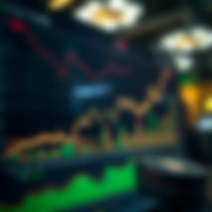 Graph depicting market trends in cryptocurrencies