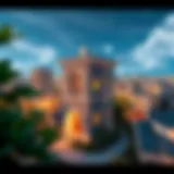 Conceptual representation of virtual real estate in the metaverse