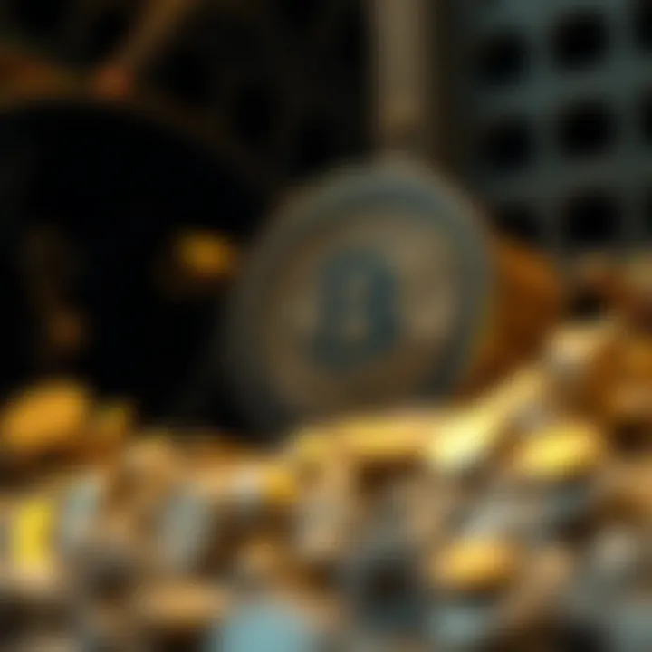 Conceptual illustration of cryptocurrency mining