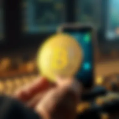 Mobile coin concept symbolizing digital currency growth