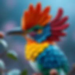 A detailed view of a unique Moonbird NFT showcasing its artistic features and vibrant colors