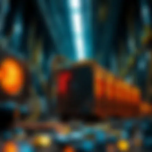 Visual representation of cryptocurrency mining