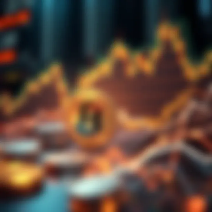 An abstract visualization of cryptocurrency market trends highlighting Pi Coin