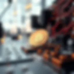 Abstract representation of quantum computing in relation to cryptocurrency