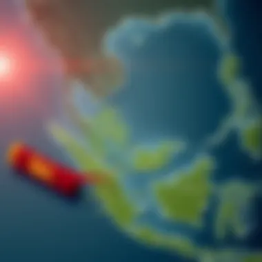 Map highlighting international trade partners of Sri Lanka