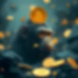 Conceptual visualization of the Stoned Ape Theory intertwined with cryptocurrency symbols