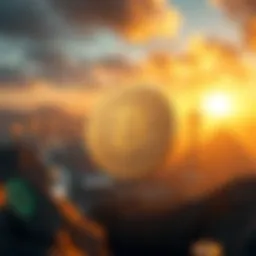 Conceptual representation of Sui Coin in a digital landscape