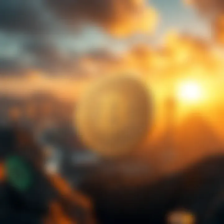 Conceptual representation of Sui Coin in a digital landscape