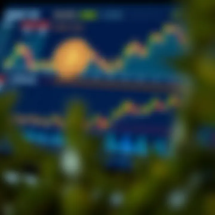 Market analysis charts for cryptocurrency investments