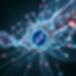 Innovative blockchain technology represented through intricate digital networks