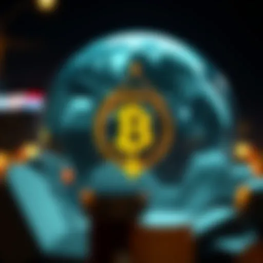 A conceptual representation of traditional banking merging with cryptocurrency