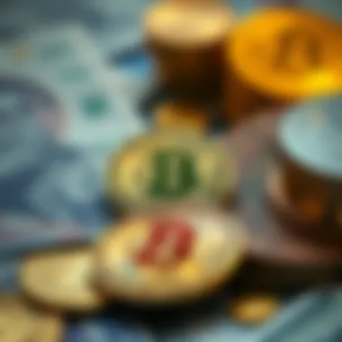 Visual representation of the connection between traditional currencies and cryptocurrencies