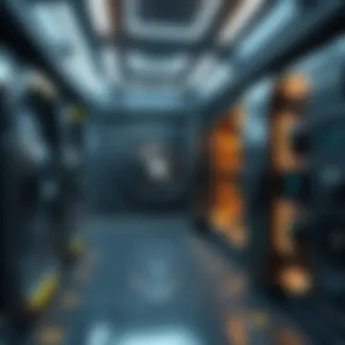 A futuristic vault showcasing advanced security features