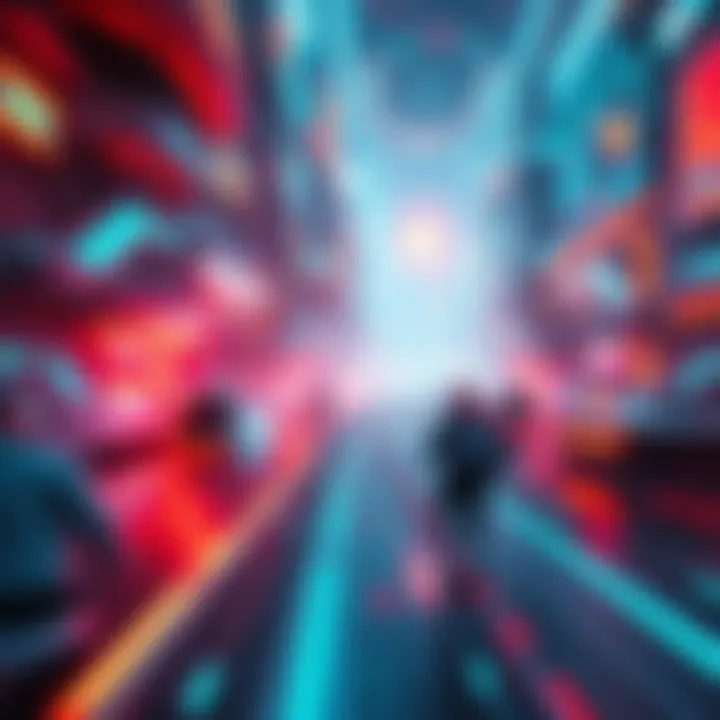 A futuristic game design concept, depicting the immersive experience of Zed Run.